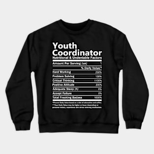 Youth Coordinator T Shirt - Nutritional and Undeniable Factors Gift Item Tee Crewneck Sweatshirt